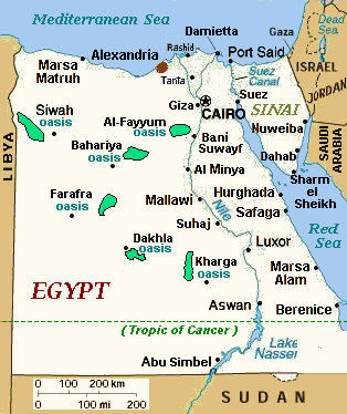 Localizzazione dell'Oasi di Siwa